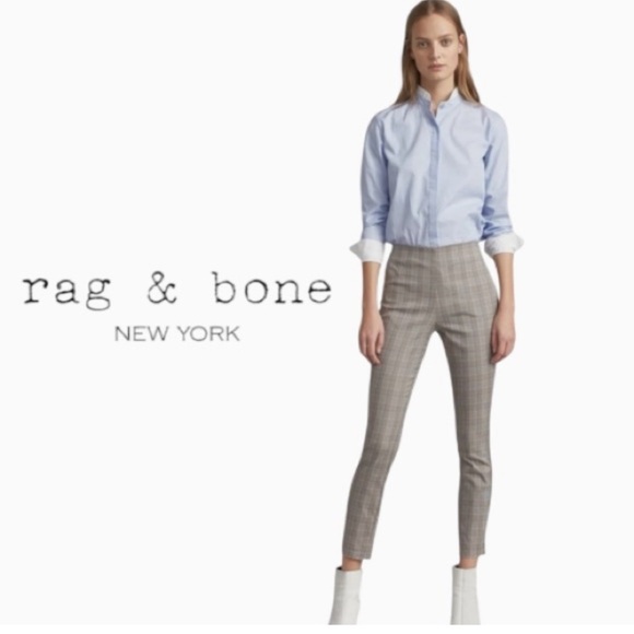 Rag & Bone Simone Plaid Skinny  Pants Side Zip Excellent Size 6 - Picture 13 of 13